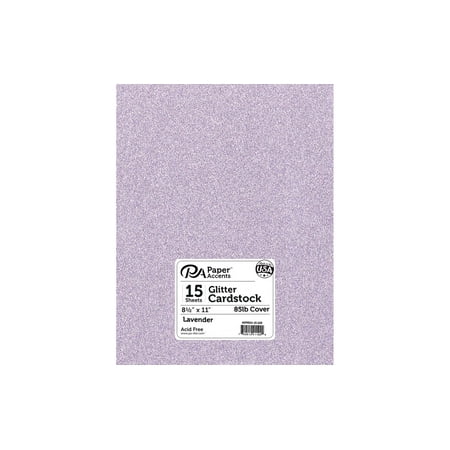UPC: 0740512411924 | Paper Accents Glitter Cardstock 8.5 x 11  85lb 15pc Lavender