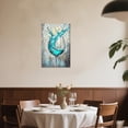 thumbnail image 2 of ZHONGYUTONG Wine Canvas Wall Art for Kitchen Prints Teal Wine Glass Picture Modern Kitchen Restaurant Dinning Room Bar Wall Decor Framed (12.00" x 18.00"), 2 of 5
