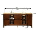 thumbnail image 6 of Silkroad Exclusive Transitional Travertine Bathroom Vanity- Double Sink - 72 in. Wide, 6 of 6