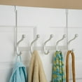 thumbnail image 4 of iDesign York Lyra Steel Wire Over-The-Door 10-Hook Storage Rack, Pearl White, 4 of 6