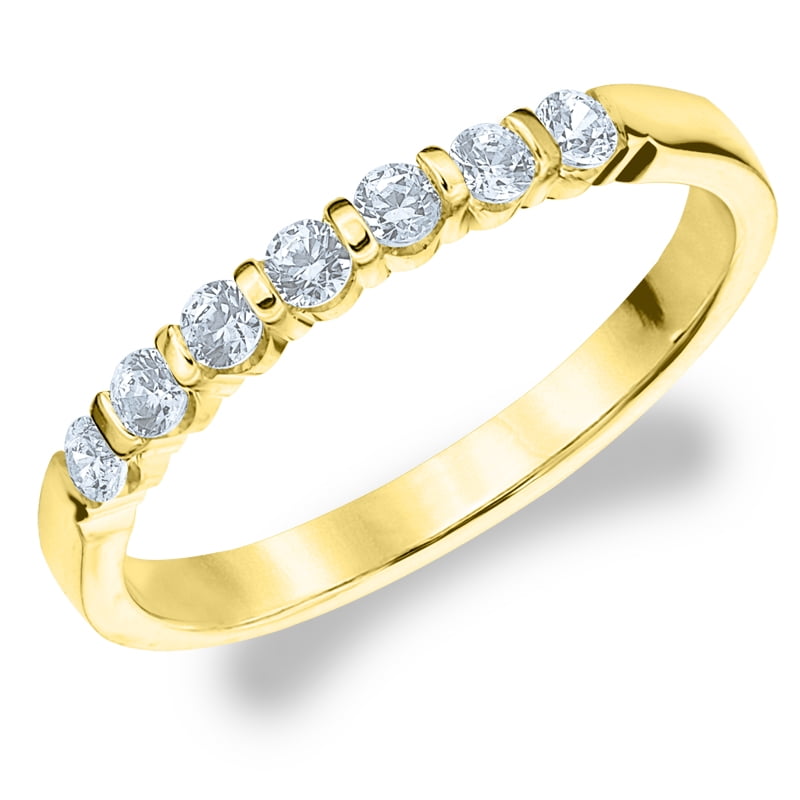 Ladies Round Cut Diamond Band 14K Yellow Gold Ring 0.25 Carat T.W