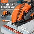 thumbnail image 3 of 16" Electric Concrete Saw, 3200W 15A Wet Cutting Circular Saw, 6" Adjustable Depth, w/Water Pump, Blade & Hose – for Stone, Brick, Masonry, 3 of 10