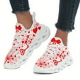thumbnail image 2 of Coolcustomize Women's Red Heart Love Sneakers - Comfortable Walking Shoes with EVA Sole, Lace-Up Trainers, and Playful Heart Print Design, Perfect Romantic Gift for Valentine's Day/Husband/Wife, 2 of 10