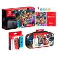 thumbnail image 1 of Nintendo Switch Mario Kart 8 Neon Multiplayer Bundle: Red Blue JoyCon Console, Mario Kart 8 Deluxe & Online Membership, Travel Case, Mytrix Tempered Glass Screen Protector and Joystick caps Nintendo Nintendo Switch, 1 of 2