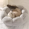 thumbnail image 4 of Cama suave para gatos Colco Cama de gato cálido para perro perrera interior con capucha cojín gris L, 4 of 8