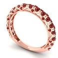 thumbnail image 2 of 3.13 ct Brilliant Round Cut Natural Garnet 14k Rose Gold Eternity Band SZ 7.25, 2 of 6