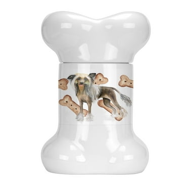 Chinese Crested Bone Shaped Treat Jar