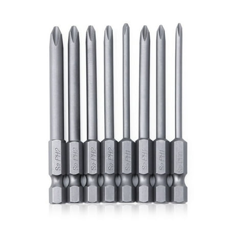 

8Pcs 1/4in Hex Drill Bits Magnetic Long Hex Head Screwdriver Drill Set S2 Alloy Steel for