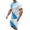 thumbnail image 2 of VBTAPA Mens 2 Pieces Sweatsuit Set Fashion 3D Print Short Sleeve Crewneck Tee Top and Drawstring Shorts Sets Big and Tall Casual Tracksuit Blue XL, 2 of 5