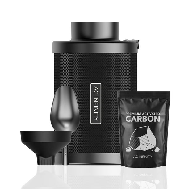 Kit de filtros de carbono AC Infinity de 4 pulgadas, recargable con recarga