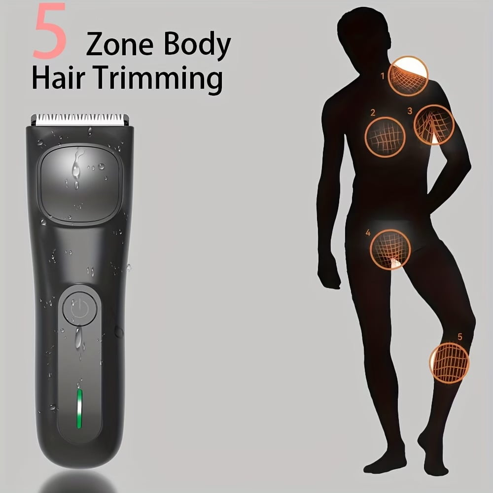 Rechargeable Electric Body Hair Trimmer for Sensitive Skin, Ceramic Blade Wet Dry Groomer