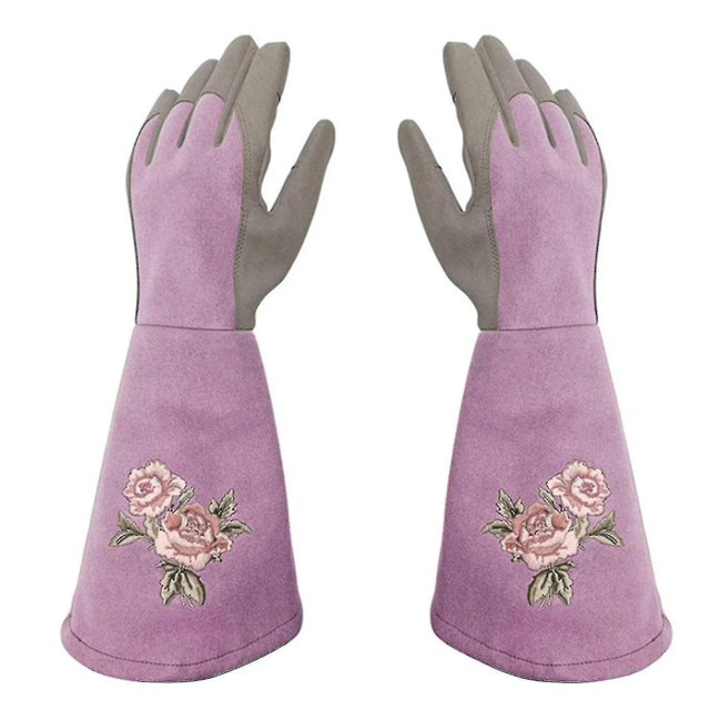 Paire de Gants de Jardinage Réutilisables Anti-Affaissement en Faux Cuir Protection Longue pour Plantation