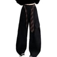 thumbnail image 3 of SGFCWSX Girls Cargo Pants Kids Wide Leg Baggy Casual Streetwear Trousers with Tie and Pockets Black Size 10-11 Years, 3 of 9