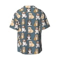 thumbnail image 7 of Picia Cartoon Bulldog 1 Men's Linen Shirts Short Sleeve Cuban Beach Shirts Casual Shirts Button Down Shirt for Men Beach Summer Wedding Shirt-Small, 7 of 7
