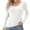 White, variant on Women's Long Sleeve Scoop Neck Shirts Casual Slim Fit Tops Summer Fall Basic Business Work Tee