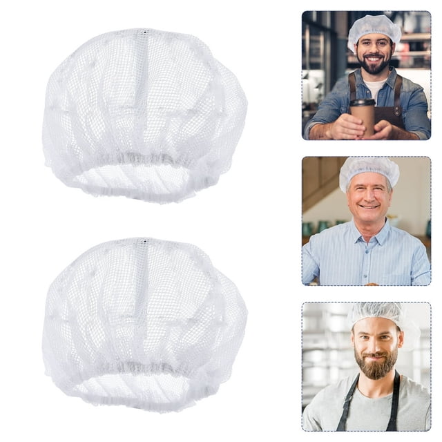CUITING 10 Chapeaux de Chef en Maille Blanche avec Filets Ajustables pour Cuisine Restaurant