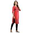 thumbnail image 4 of Round Neck Printed Kurta - Goji Berry-Small, 4 of 6