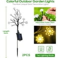 thumbnail image 3 of Solar Flowers Decorative Lights, 2 Pack Fairy Lights Pathway Walkway Patio Yard Landscape Decoration Christmas Garden Decor, Height 66cm-colored light, 3 of 6