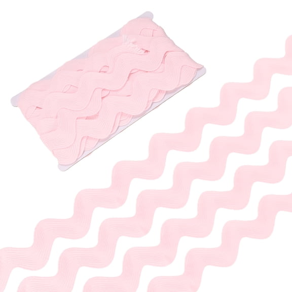 Rick Rack Trim, 10 Yard 25mm / 1 Inch Wave Bending Fringe Trimming Ribbon for Sewing [Pink]
