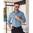 thumbnail image 4 of COOFANDY Men's Long Sleeve Casual Button Down Shirts Untucked Shirts for Men Regular Fit Dress Shirt, 4 of 10