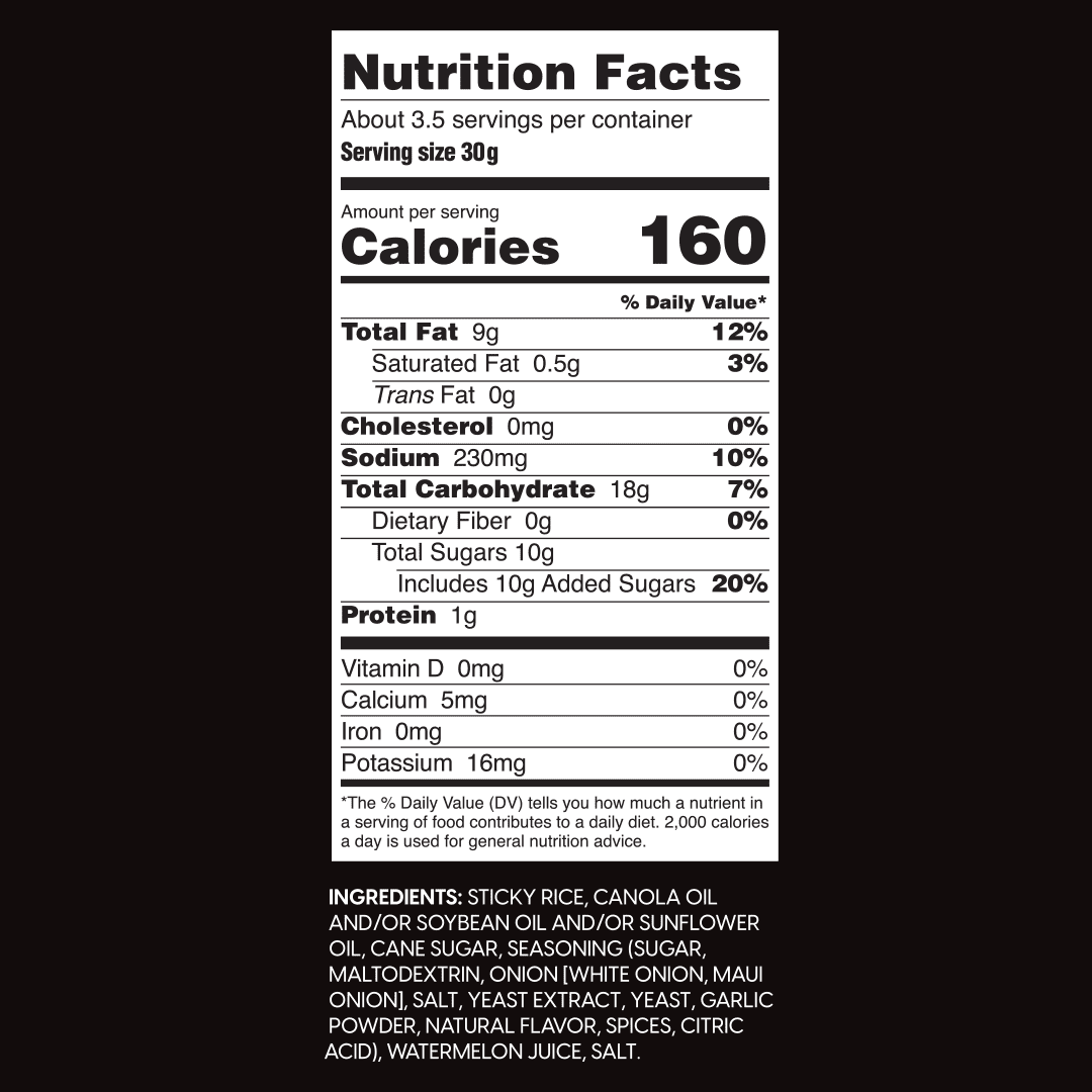 Wowza Sweet Maui Onion Crunchy Rice Crisps, Allergen Free, Gluten-Free, 8 Pack, 3.5 oz