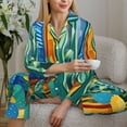 thumbnail image 6 of Sigee Bright Paper Cactus Scene for Women’s Pajama Sets Long-Sleeved Pjs Sets for Women 2 piece Sleepwear-Small, 6 of 7