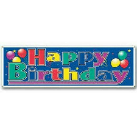 Happy Birthday Decoration Sign Birthday Party Banner. Size: 63" x 21"