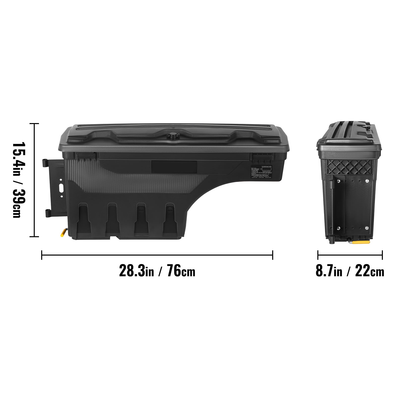KFFKFF Pickup Bed Toolbox, Secure  with Combination Lock, 25L Capacity ABS Wheel Arch Storage, Water-Resistant & Sturdy, Fits Ford F-150 2015-2021, Left Side