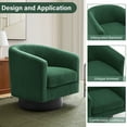 thumbnail image 5 of DREAMSIDEA Corduroy Swivel Barrel Accent Chairs Set of 2, Modern Upholstered Living Room Chair Round Club Armchair-Dark Green, 5 of 7