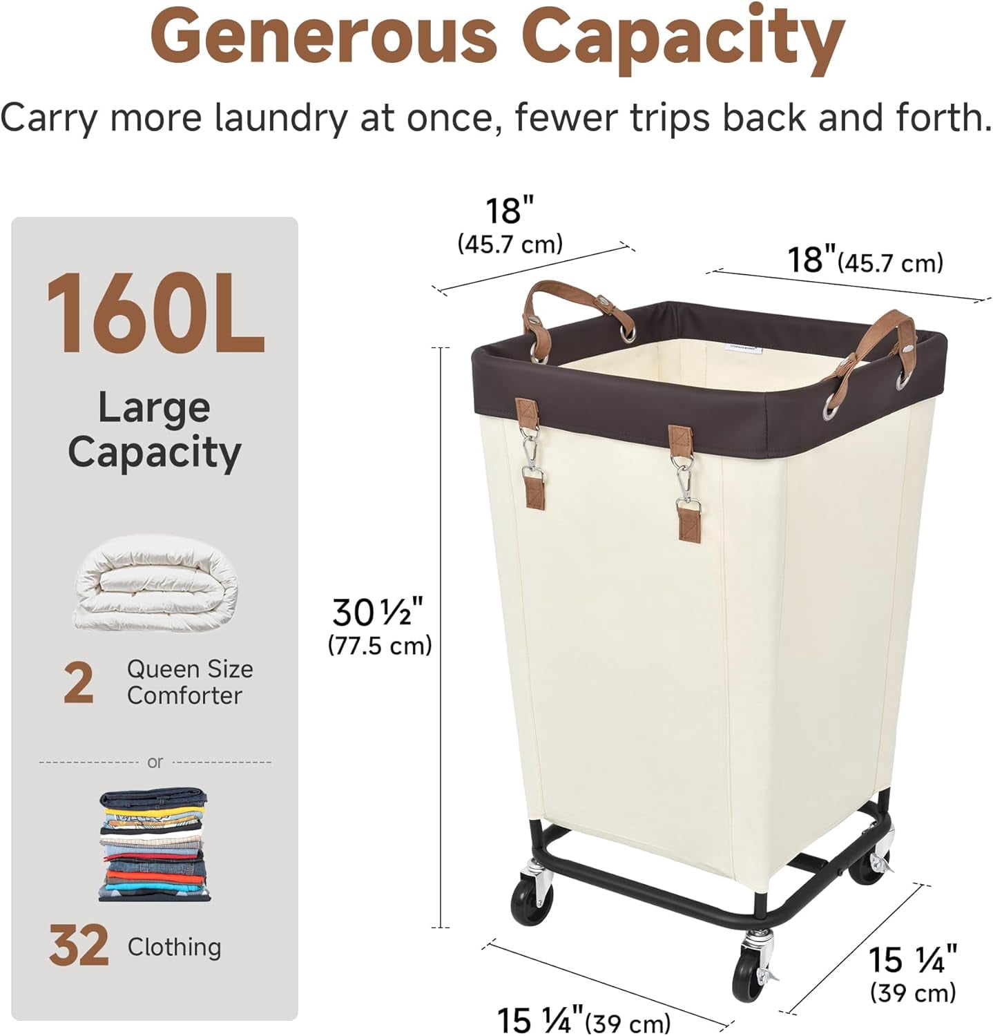 320L Laundry Basket with Wheels, Extra Large Rolling Hampers for Clothing Organizer, Dirty Clothes Basket for Hote, Home, Closet, Dorm, Green