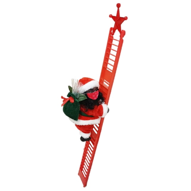 Escalera eléctrica de escalada de Papá Noel de peluche, regalo navideño para subir y bajar al aire libre Fibra