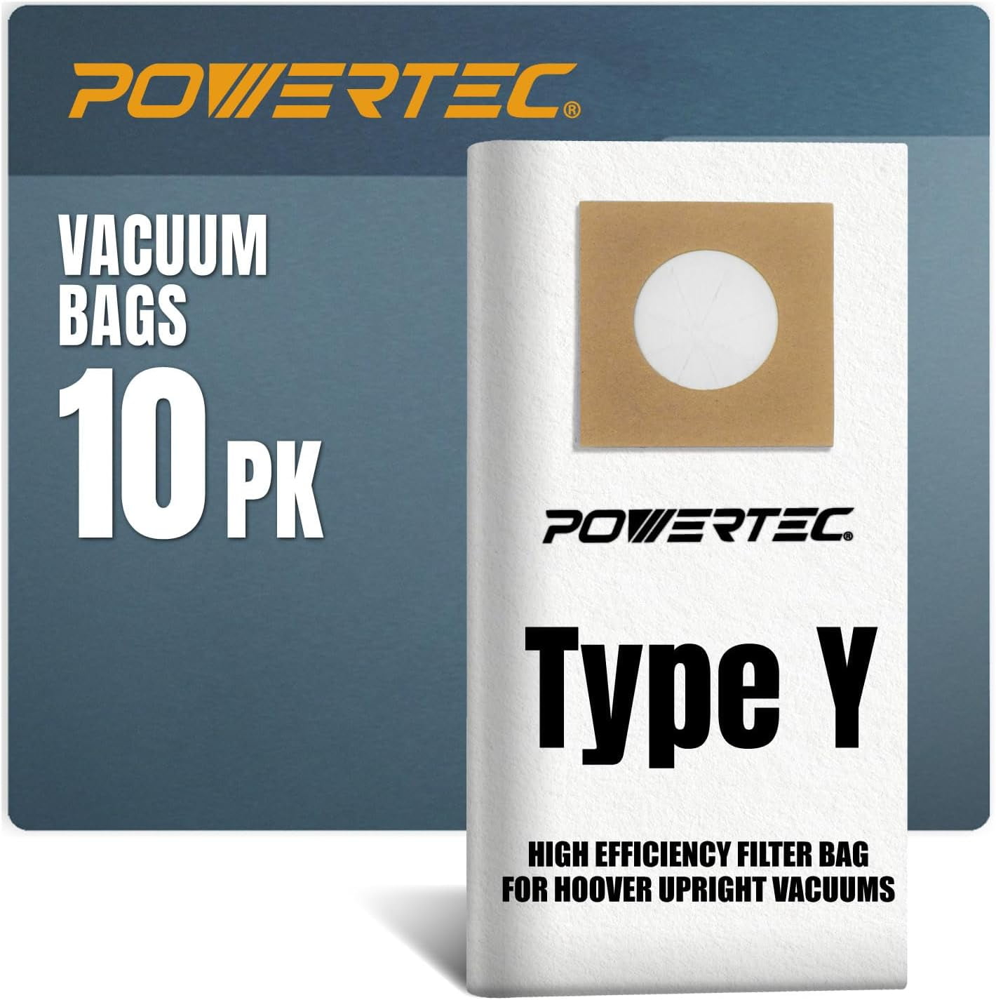 MHAWBL-Type Y Vacuum Bags 10 Pack for Hoover Style Y, Z, YZ WindTunnel Upright Vacuum Cleaners, Replacement Dust Bags for 4010100Y, AH10040 and AH10165 (75057)