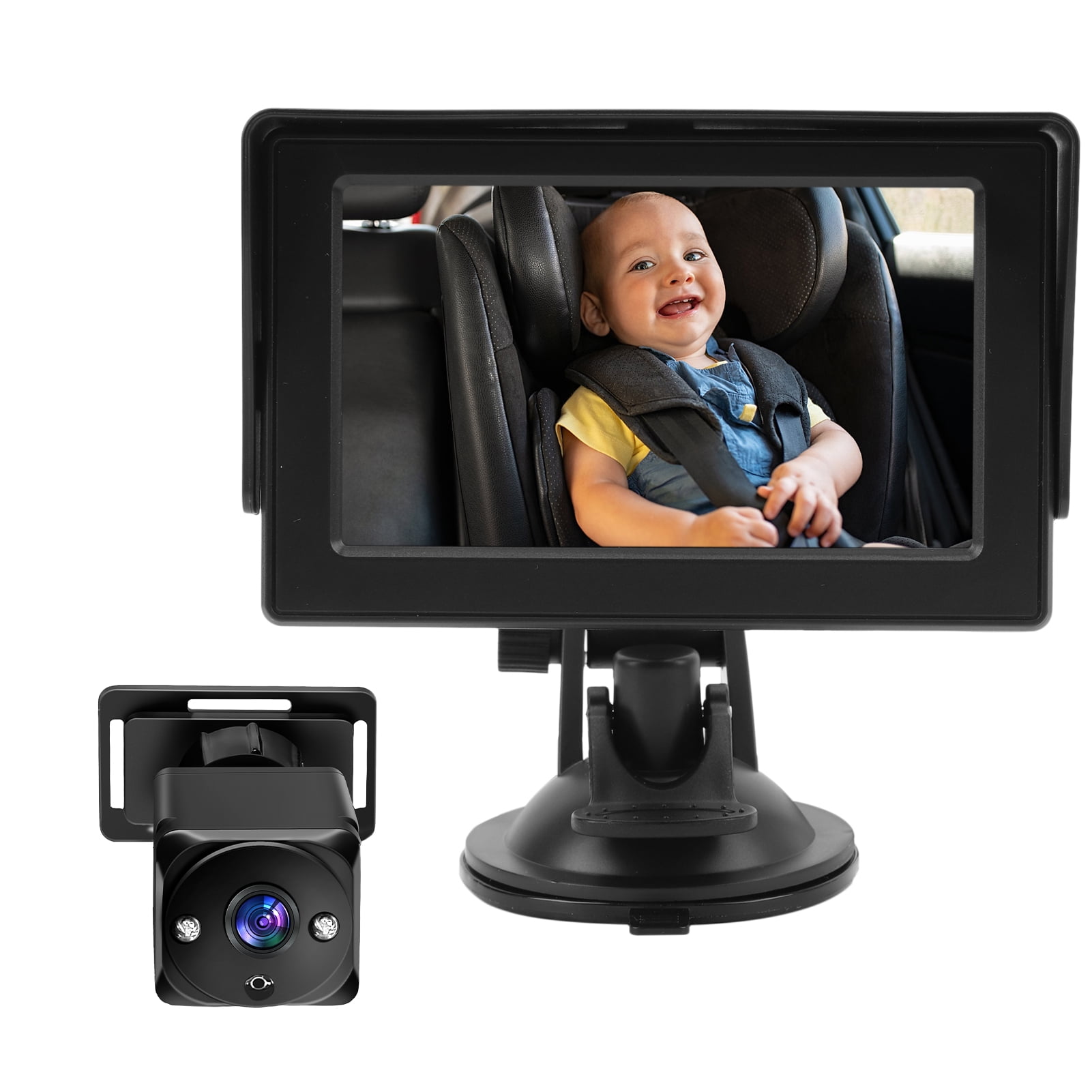 Auto Parts Baby Car Camera with Monitor 4.3 Inch, Night Vision, 360 Rotation, Wide View Angle, USB Plug for Newborn Infant Safety