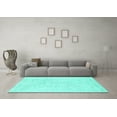 thumbnail image 3 of Ahgly Company Indoor Rectangle Solid Turquoise Blue Modern Area Rugs, 8' x 12', 3 of 4