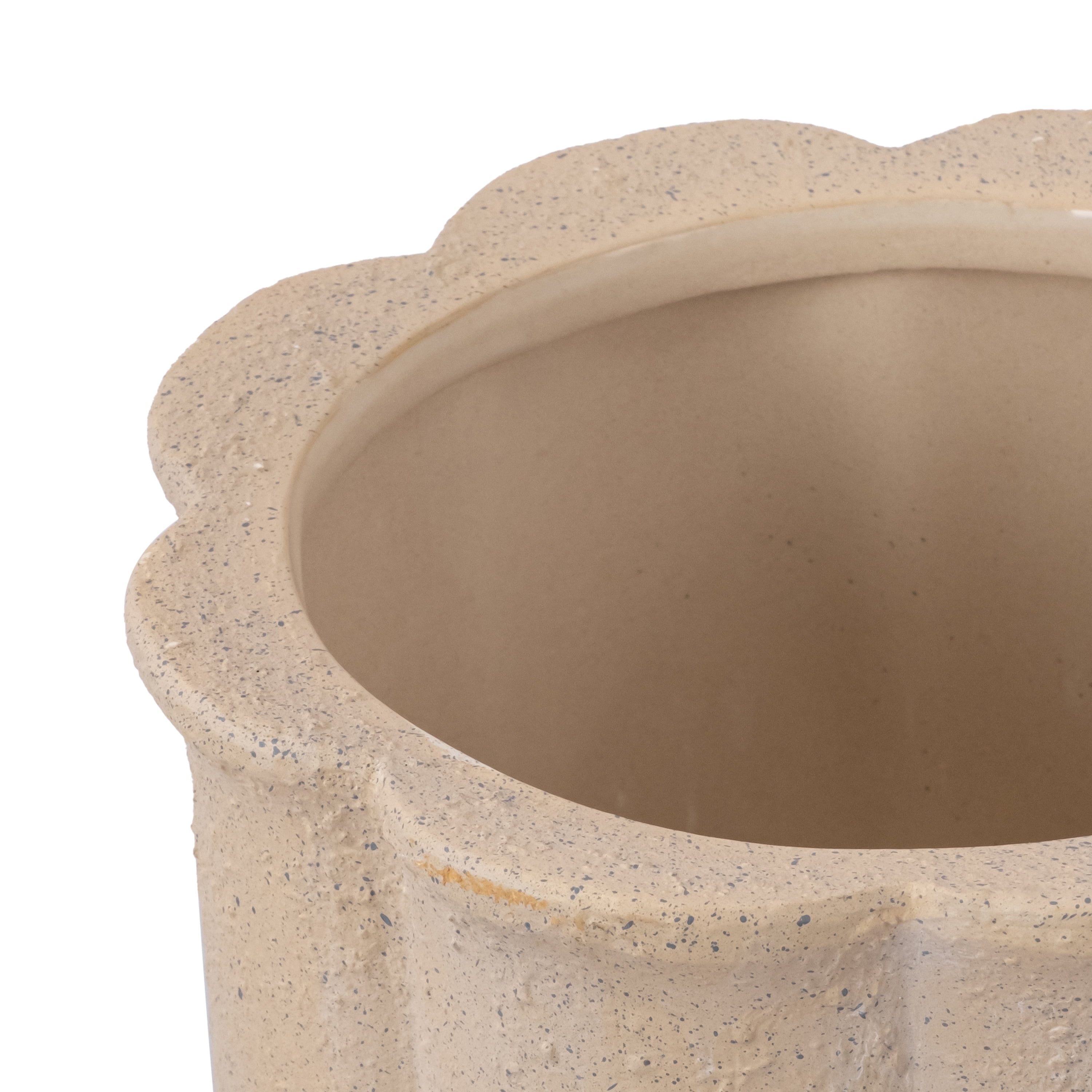 My Texas House 8" Ceramic Flower Planter Tan 8.2" Diameter x 6.5" Height