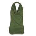 thumbnail image 1 of Blusa sexy con cuello drapeado y espalda descubierta, sin mangas, para mujer - Poliéster, perfecta para mujeres embarazadas y salidas informales, 1 of 2