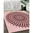 thumbnail image 3 of Ahgly Company Machine Washable Indoor Square Transitional Light Red Pink Area Rugs, 7' Square, 3 of 7