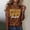 Brown, variant on Graphic Tees for Women's T-Shirts T Womens Casual Fashion Printed Crew Neck Short Sleeve Pullover T Shirt Gold XL