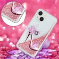 thumbnail image 2 of Case for iPhone 13 Mini, iPhone 13 Mini Case Cute Pink Glitter Luxury Sparkle Liquid for Girls Women Quicksand Clear Soft TPU Protective Phone Case for iPhone 13 Mini Pink High Heel, 2 of 10