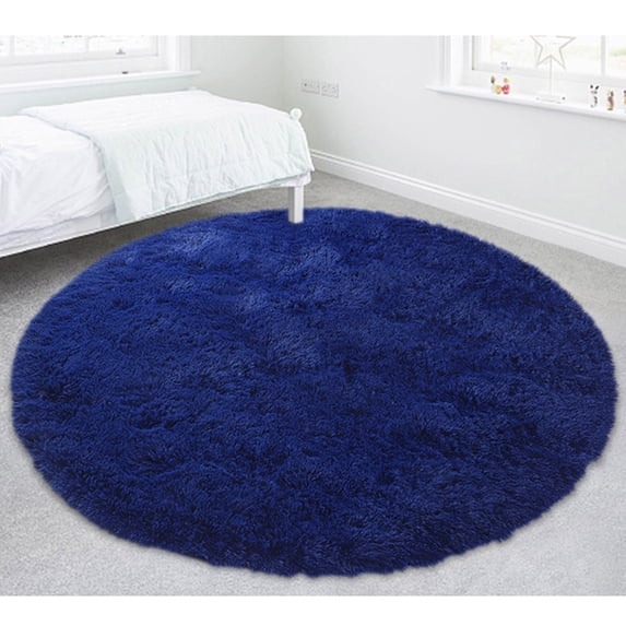 YouLoveIt Round Rug Home Decor Floor Rugs Circle Carpets Plush Shag Area Rugs Fluffy Circle Shaggy Area Rug Fuzzy Carpet Fluffy Circle Rug for Kids Room, Furry Carpet for Teen's Room
