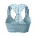 thumbnail image 3 of URBAN DAIZY Women's Seamless Lace Bra Racerback Padded Sexy Floral Mesh Bralette Crop Top Removable Pads Breathable Bustier A11_6324 Blue Grey 3XL, 3 of 7