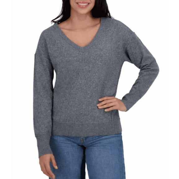 Lucky Brand Women's V-Neck Sweater Gray XS
