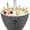 Grey, variant on SONGMY Outdoor Cool Bar Table, Rattan Style Patio 8 Gallon Beer and Wine Cooler, All-Weather Ice Bucket w/Height Adjustable Top, Drainage Plug-Grey