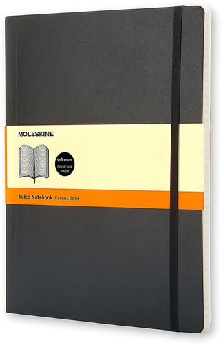 Moleskine Classic Notebook, Extra Large, Ruled, Black, Soft Cover (7.5 X 10) (Paperback)