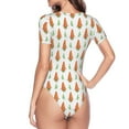 thumbnail image 4 of Naloa Cute Carrot Print Women's Short-Sleeved Onesie, One-Piece Swimsuit for Parties, dates, clubs - Small, 4 of 9