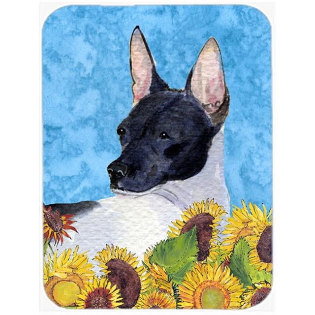 Carolines Treasures SS4113LCB Planche à Découper en Verre Rat Terrier - Grande