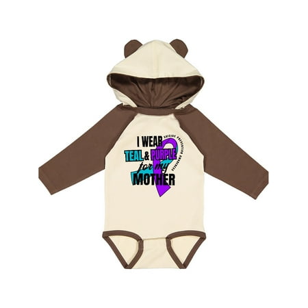

Inktastic Suicide Prevention I Wear Teal and Purple for My Mother Gift Baby Boy or Baby Girl Long Sleeve Bodysuit