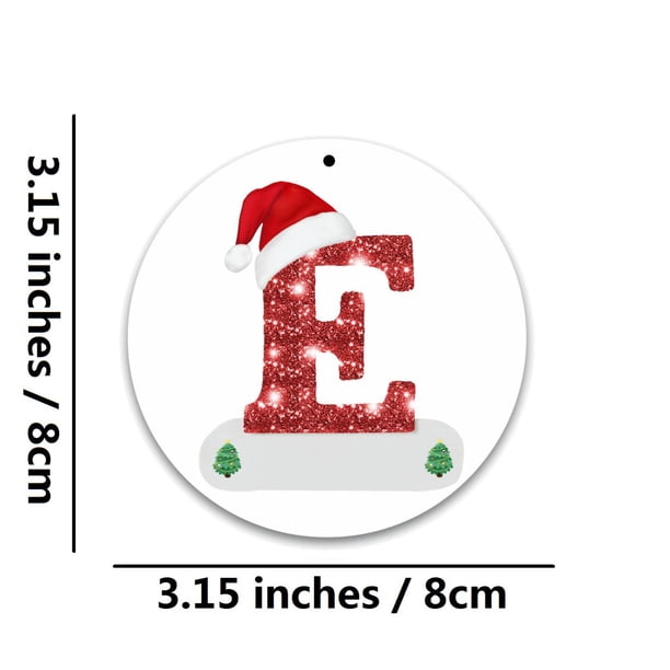 Ornamentos Colgantes Personalizados Del Alfabeto Del Árbol de Navidad, Acrílico 8cm Bricolaje para Regalo Y Decoración de Fiesta Ornamentos Del Árbol de Navidad