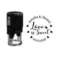 thumbnail image 1 of Printtoo Personalized&nbsp;Black Self Inking Wedding Favor Custom Stamper Love Is Sweet Round Heavy Duty Stamp-40 mm, 1 of 6