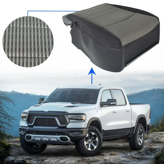 Kojem Driver Side Bottom Cloth Seat Cover for 2009-2012 Dodge Ram 1500 2500 3500 SLT-LH Side Dark Gray